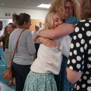 a child hugs their mother