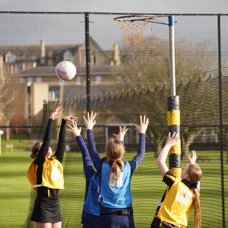 Student aiming for the net