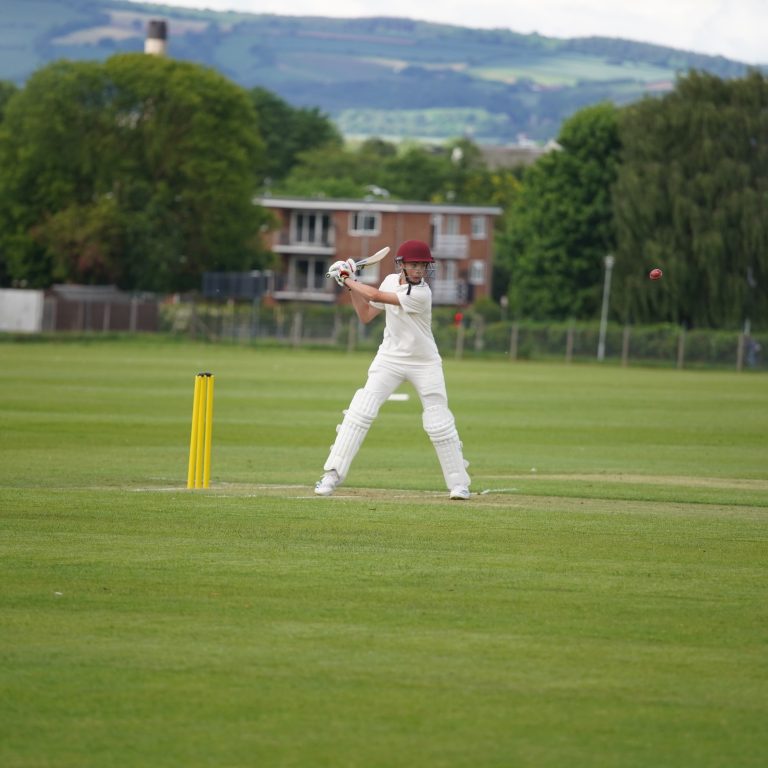 Student swinging the bat