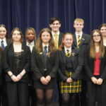 students on stage