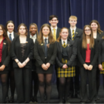 students on stage