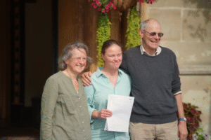 Pupil celebrates exceptional A Level Results with parents