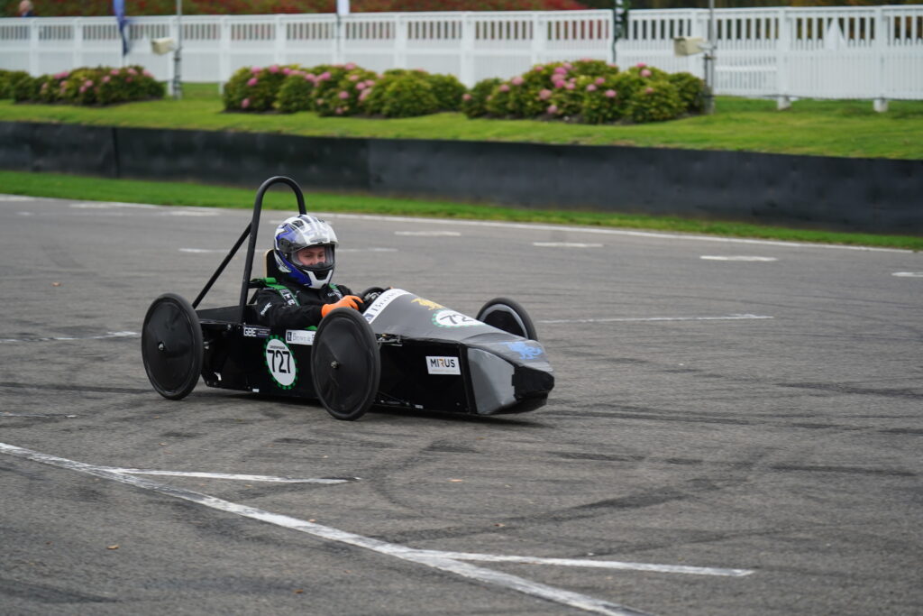 The race car on the track.