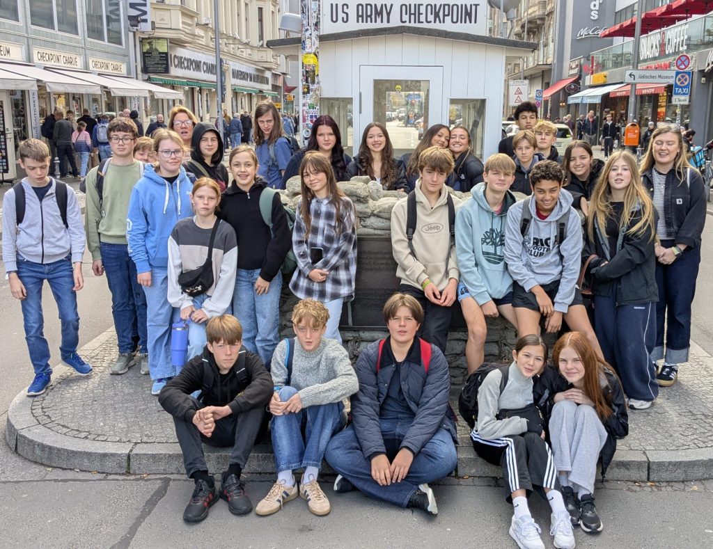 A group of pupils standing together.