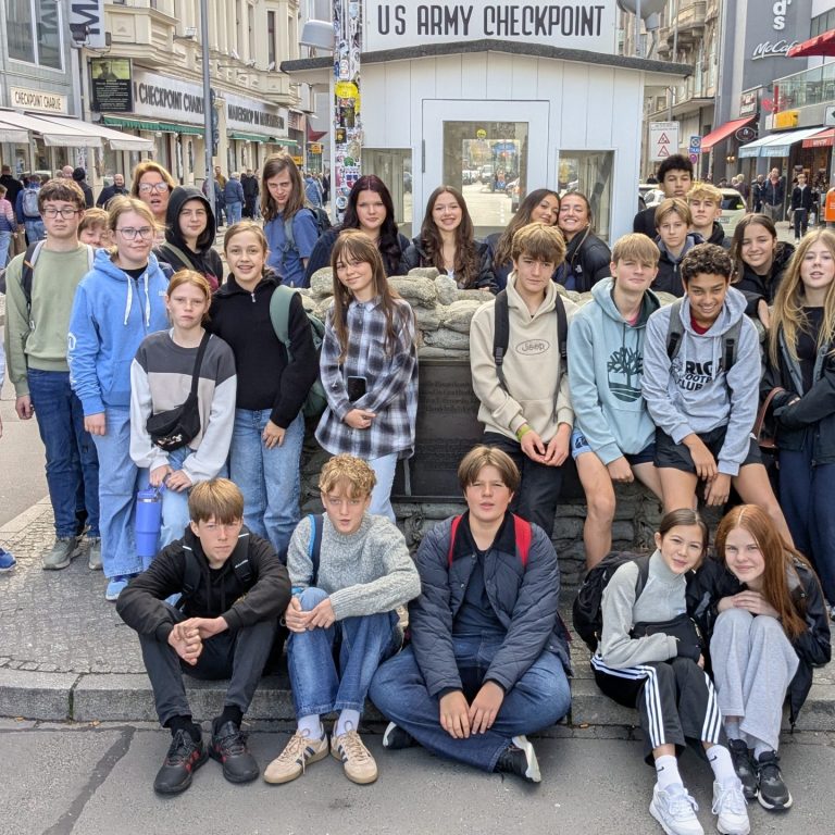 A group of pupils standing together.