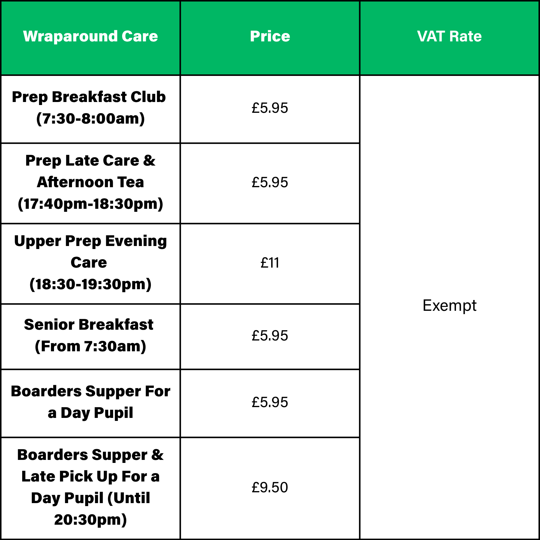 Queen's College Taunton Wraparound Care Fees 2026 - 2027